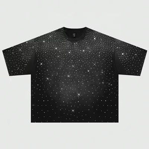 Nouveau T-shirt 100% Coton avec Strass pour Homme – T-shirt Décontracté de Luxe de Haute Qualité avec Transfert de Strass - Product Image 4