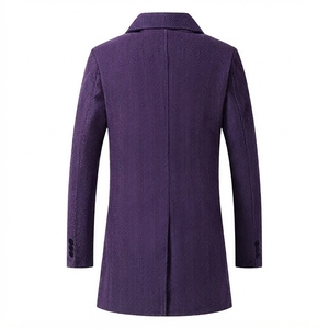 Double Breasted <b>Wool</b> <b>Long</b> Button Closure <b>Coat</b> New Thickened Woolen Lapel Notch Over <b>Coat</b> - Product Image 2