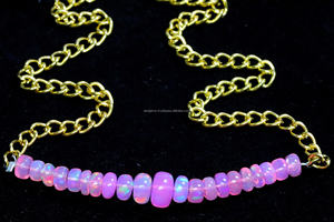 Perles d'opale rose éthiopienne incroyables, taille 4 mm-6 mm, semi-précieuses, lisses et polies, perles d'opale rose, perles d'opale rondes - Product Image 5