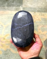 Saphir bleu chauffé ovale facetté, cabochon de pierre précieuse naturelle en corindon pour la fabrication de bijoux