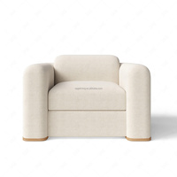 Fauteuil simple en tissu Sageliving, style moderne minimaliste, mobilier de luxe pour salon, rembourré, couleur et taille personnalisables, pour la maison et l'hôtel