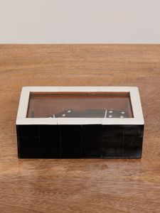 Handmade Resin <b>Dominoes</b> <b>Set</b> Black Glossy Box Artistic Home Decoration Craft Gift Games Eco-friendly Custom Color - Product Image 6