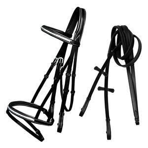 Bridon de cheval en cuir de luxe tendance avec rênes en acier inoxydable et caoutchouc respirant – Accessoire équestre – Prix usine - Product Image 4