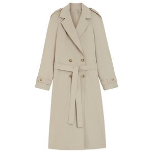 Manteau trench élégant et simple de style coréen, double boutonnage, mi-long, pour femme, idéal pour l'hiver, vente en gros. - Product Image 1