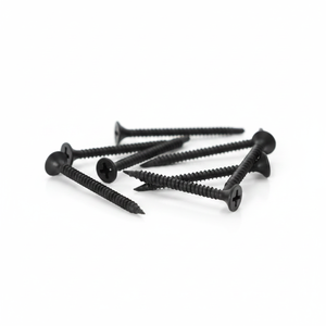 Vis métriques en acier au carbone noir de classe 8.8 avec finition phosphatée, à filetage grossier, à tête cylindrique, en pouces/métriques, pour fixation de plaques de plâtre - Product Image 1