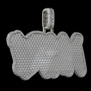 Custom High Quality 925 Silver Moissanite Rapper Charm Pendant Hip Hop Jewelry Necklace Iced Fashion Gold Plated GRA - Product Image 1