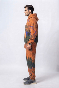 Survêtement à capuche pour homme, entièrement imprimé par sublimation, en polaire décontracté pour l'hiver, avec poches latérales et taille élastique - Product Image 3
