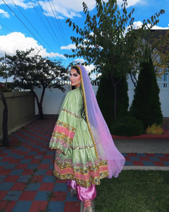 Meilleur prix de gros Robes afghanes modernes brodées à manches longues pour femmes, vêtements régionaux, robe afghane Kuchi longueur genou - Product Image 2