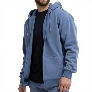 Sudaderas con Capucha de Punto Casual con Cierre de Cremallera, 100% Algodón, de Alta Calidad, Tendencia Otoñal, Color Personalizable, Diseños de Logotipo Bordados - Product Image 1