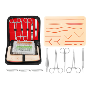Kit d'entraînement complet à la suture médicale avec coussin d'entraînement en silicone réutilisable et instruments en acier inoxydable - Product Image 3