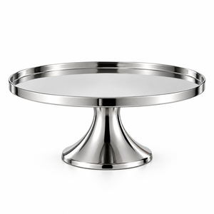 Stainless Steel Round Cake <b>Stand</b> With Non-Toxic Finish Hand <b>Wash</b> Only 1 Piece - Product Image 2