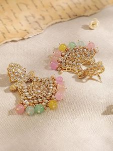 Conjunto de collar étnico chapado en oro con cristales de imitación y perlas para mujeres, joyería de boda. - Product Image 4