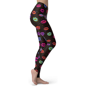 Leggings ajustés à taille mi-haute personnalisés par sublimation pour adolescentes - Product Image 2