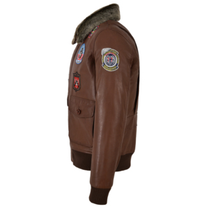 <b>Smart</b> Range Leather Custom 100% Genuine Napa Leather Brown <b>Mens</b> Aviator Bomber <b>Jacket</b> Blouson Toop Gunn YKK Zips Patchwork - Product Image 3