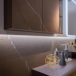 Moderna y Lujosa Encimera de Piedra Sinterizada Italiana de 1000x3000mm, 5mm, Pietra Piasentina Taupe, Mármol Marrón Flameado, Revestimiento Personalizado - Product Image 1