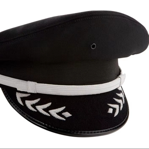 Professional Grade Airline Pilot Cap Gold Braid Strap Black Visor with Signature Wing Emblem - Product Image 1