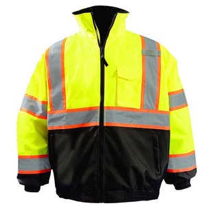 High Visibility Reflective Hi Vis ANSI Class 1 LED Flash Winter Workwear Jackets <b>Waterproof</b> Breathable Fabric Safety - Product Image 5