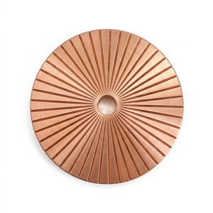 Decorative Brushed Brass Backplate Round <b>Gold</b> Finished Modern Design Furniture <b>Handle</b> Home Office Living Room Dresser Hardware - Product Image 4