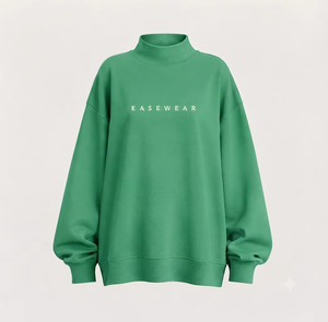 Sweat-shirt en molleton surdimensionné à col montant raffiné pour femme, en tissu peluche de qualité supérieure, fournisseur de production de vêtements personnalisés - Product Image 1
