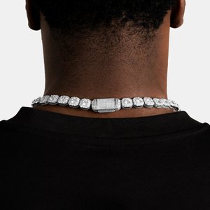 Collar de Cadena de Eslabones de Plata 925 con Moissanita para Hombre, Estilo Hip Hop, Chapado en Oro, Joyería de Lujo, Elegante y Brillante, Personalizado - Product Image 4