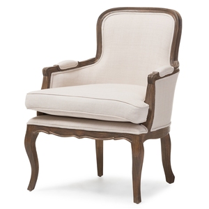 Mora Antique Accent Chair Made Of Solid Mahogany Wood With Upholstered For Living Room, Hotel. - Product Image 1
