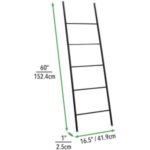 Portasciugamani e portaoggetti autoportante in metallo nero opaco per bagno, camera da letto e lavanderia - Product Image 6