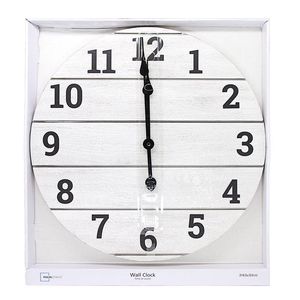 Grande Orologio da Parete Analogico in Legno Sbiancato, Decorazione di Lusso in Stile Antico - Product Image 6