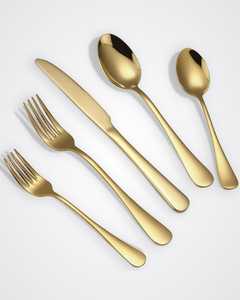 Ensemble de couverts en métal au design solide, 4 pièces, élégant, cuillère, fourchette, couteau, personnalisable, dernière arrivée, pour la table de fête - Product Image 5