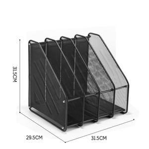 Organisateur de dossiers de bureau en maille métallique noire à 4 compartiments - Parfait pour organiser les documents du bureau et de l'école - Product Image 6