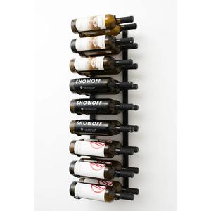 Organizador de Vino Minimalista de Hierro Negro Mate con Base con Ruedas para Grandes Colecciones Domésticas, Diseño Clásico para Uso en Hoteles - Product Image 3