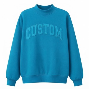 Sudadera estampada de fábrica para mujer, de algodón, con hombros caídos, mangas largas, logotipo frontal personalizado para invierno - Product Image 2