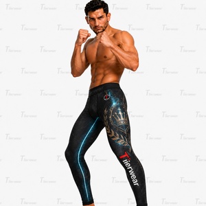 กางเกงเลกกิ้งสำหรับฝึกซ้อม MMA ผ้าโพลีเอสเตอร์ผสมสแปนเด็กซ์ 220 GSM น้ำหนักเบา แห้งเร็ว ยืดหยุ่นได้ดี เหมาะสำหรับเป็นชุดชั้นในสำหรับออกกำลังกาย รับผลิตตามแบบ OEM - Product Image 4