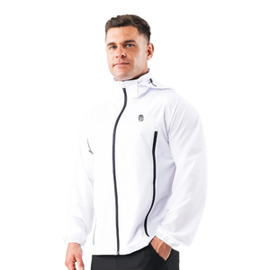 Sudadera Blanca con Cierre de Cremallera para Hombre, Ropa Deportiva de Cuello Alto para Entrenamiento Atlético, Suministro al por Mayor Personalizado OEM - Product Image 2