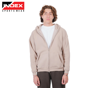 Sudadera con Capucha y Cierre de Cremallera para Hombre, Marca INDEX SPORTSWEAR, Corte Regular, Color Sólido, Estilo Casual para Otoño, Material de Algodón de 320g - Product Image 1