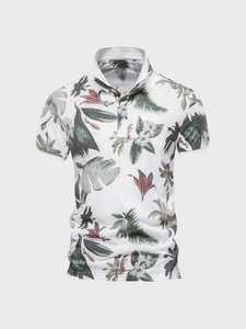 เสื้อถักลายดอกไม้สำหรับผู้ชาย |   เสื้อเชิ้ตแขนสั้นลำลองดีไซน์ทรอปิคอล แฟชั่นฤดูร้อน ป้องกันรอยยับ ใส่ได้ทุกวัน - Product Image 6