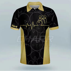 Chemise de bowling sportive pour homme, personnalisée, de qualité supérieure, en tissu tricoté 100 % polyester, respirant et à séchage rapide, vente en gros - Product Image 2