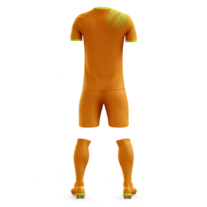Camiseta de Fútbol de Manga Corta para Hombre, Color Naranja, Cuello Redondo, Absorbe la Humedad, Poliéster, Ajustada, Diseño Sólido para Todas las Temporadas - Product Image 4