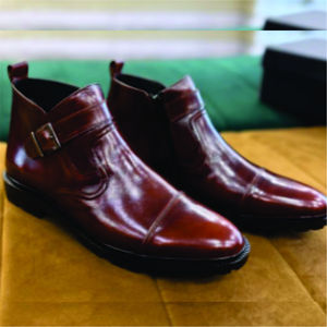 Botas de Tobillo para Hombre, Hechas a Mano, de Cuero Genuino y Gamuza, con Punta Cuadrada, para Otoño, Formales, Casuales, Suaves - Product Image 2
