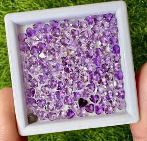 Pierres précieuses en améthyste naturelle, taille cœur, couleur violette, pierres lâches pour la création de bijoux, bagues, pendentifs, boucles d'oreilles, haute qualité - Product Image 1