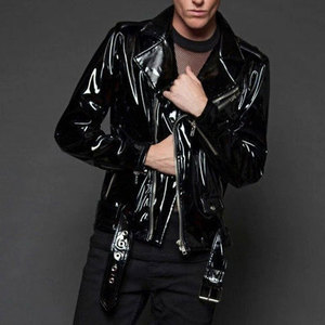 Chaqueta de Motociclista de Vinilo PVC Negro, Estilo Gótico, Hecha a Mano, para Hombre, Venta al Por Mayor de Fábrica, OEM ODM 2026 - Product Image 5