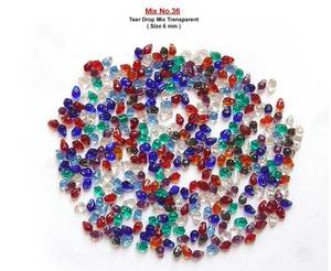 Perles en verre soufflé transparentes en forme de goutte d'eau, composants de bijoux faits à la main pour la création de colliers et de boucles d'oreilles, prix de gros - Product Image 4