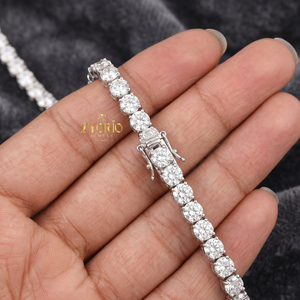 สร้อยข้อมือเทนนิสทรงกลมทอง 14K ประดับเพชรจำลอง ดีไซน์หรูหราสง่างาม - Product Image 1