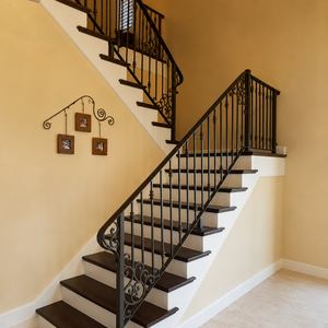 Artisan Iron Stair Railing Accents: Add True Architectural Value To Indoor Spaces With Majestic Forged Metal Banister Sets. - Product Image 2