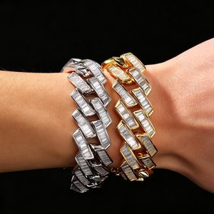 Pulsera Hip Hop de Plata de Ley 925 con Moissanita y Diamantes de Corte Baguette, Estilo Cubano Iced Out, para Uso Unisex - Product Image 1