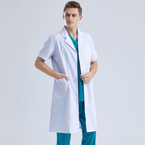 Blouse de laboratoire blanche pour homme en coton et polyester tissé, uniforme d'hôpital pour usage médical - Product Image 2