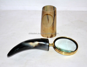 Loupe Corne Poignée Nickel Loupe Corne de Buffle Laiton Loupe à main Corne de Buffle à main - Product Image 6