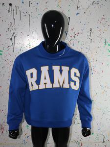 Sudadera RAMS con cuello simulado, 450 GSM, nombre personalizado, bordado aplicado, corte holgado, 100% algodón, felpa francesa. - Product Image 2