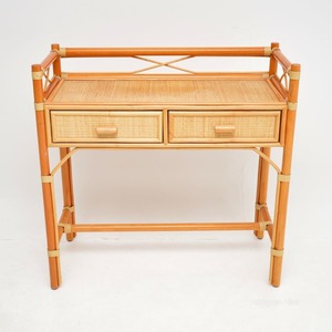 Classic rattan <b>dressing</b> <b>table</b> with <b>mirror</b> handmade natural <b>vanity</b> make-up <b>tables</b> for bedroom - Product Image 3