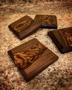 Premium Decorative Wooden And Resin <b>Coaster</b> <b>Set</b> For Coffee Mug Tea Cup And Beverage Table Protection - Product Image 4