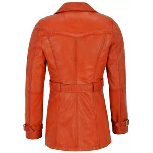 Manteau long d'hiver en cuir pour femme, veste tendance, texture douce, adapté aux tenues quotidiennes et au confort - Product Image 3